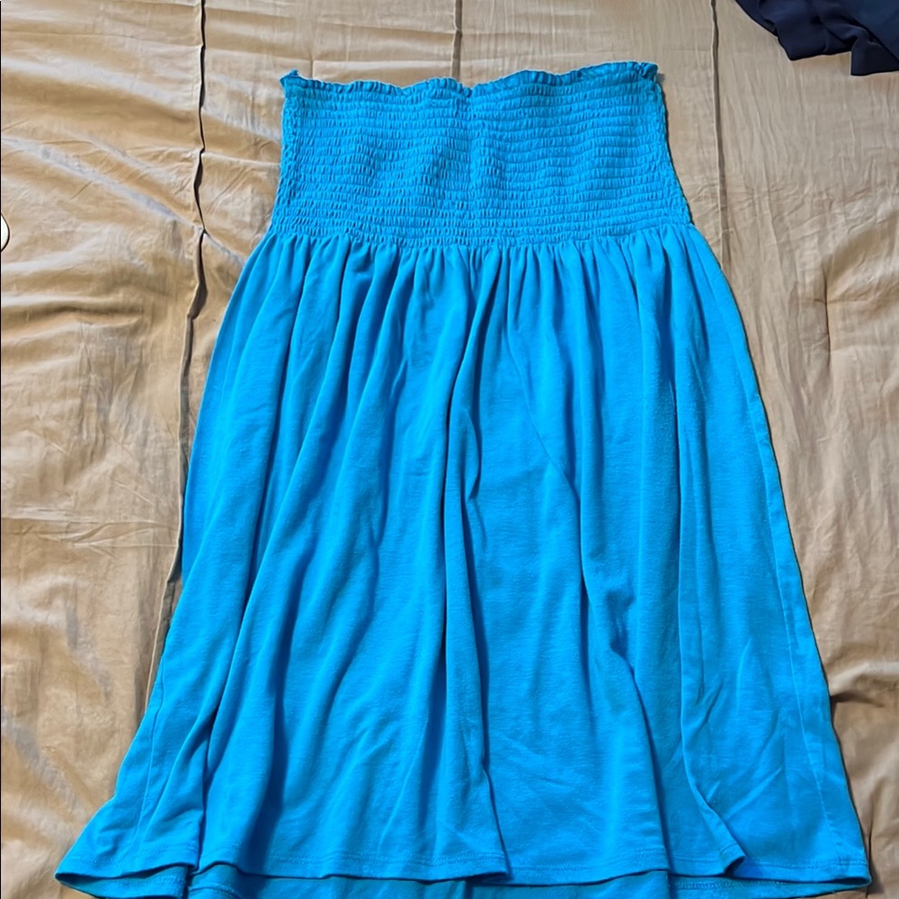Derek Heart Blue A-Line Midi Swim coverup